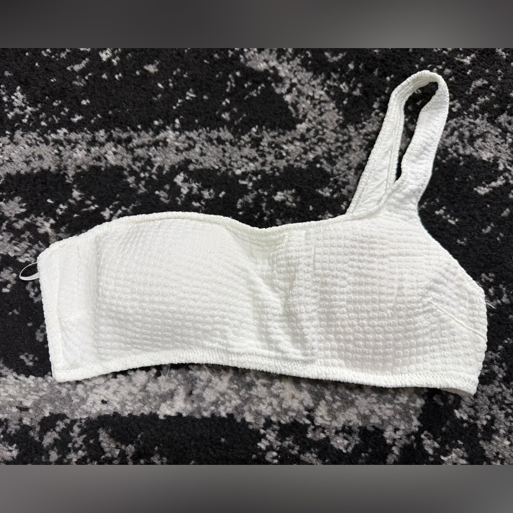 Aerie White Textured Bralette Swim Top NWOT